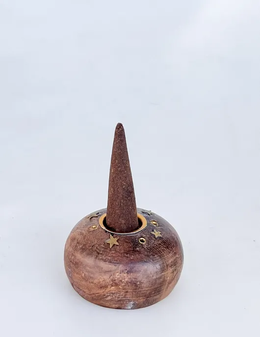 Wood Cone and Stick Incense Holder Mod2